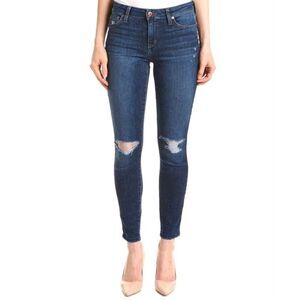 Joe's Jeans- “Joyce” Skinny Ankle Distressed Raw Hem Dark Wash Jeans- Size 27